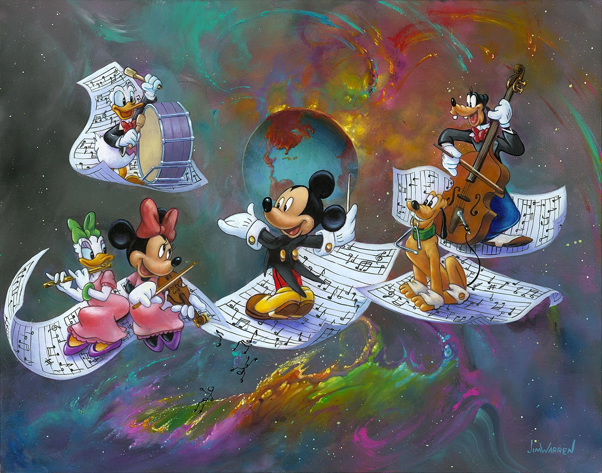 Jim Warren A Universe of Music Hand-Embellished Giclee on Canvas