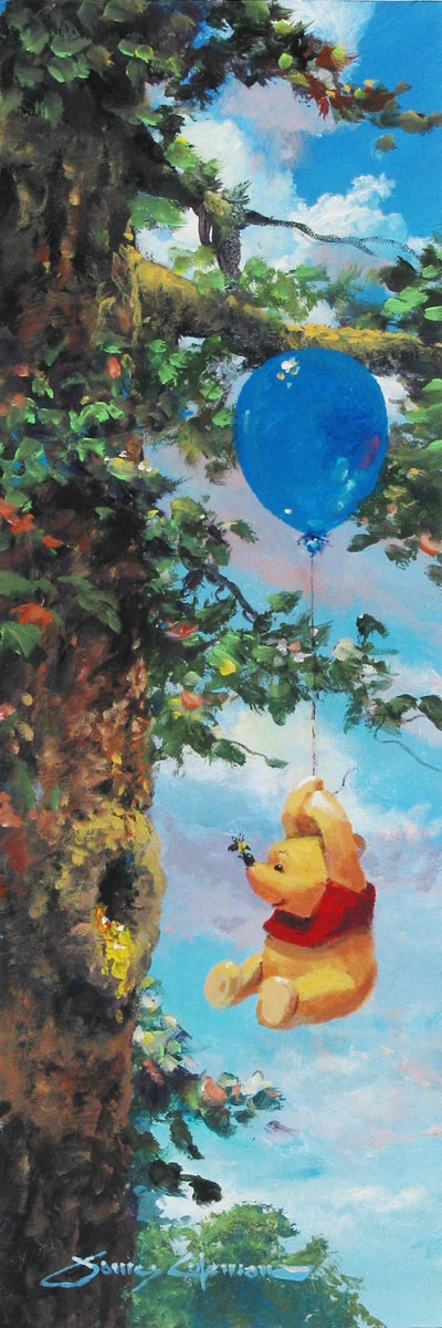 James Coleman Up in the Air - From Disney Winnie the Pooh Hand-Embellished Giclee on Canvas