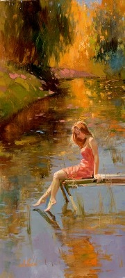 Irene Sheri Warm Reflections Hand-Embellished Giclee on Canvas