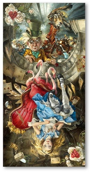 Heather Edwards We're All Mad Here Premiere Edition Hand-Embellished Giclee on Canvas