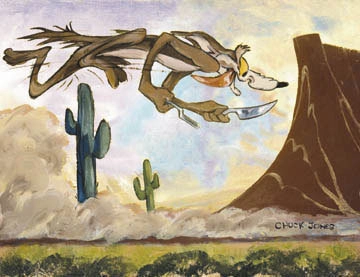 Chuck Jones Desert Duo Willie Coyote Giclee On Canvas
