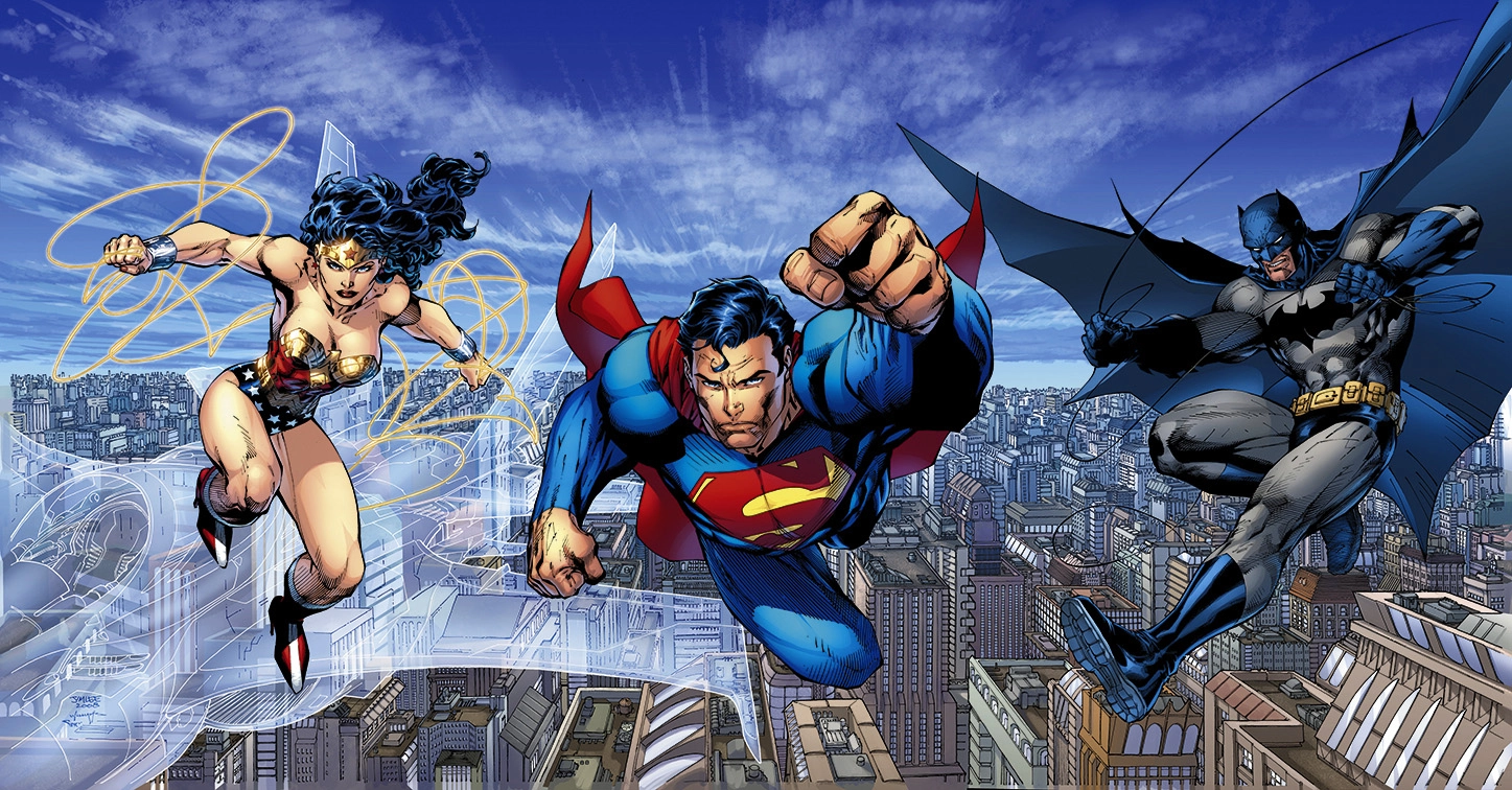 Jim Lee Trinity Batman Superman And Wonder Woman Giclee On Canvas