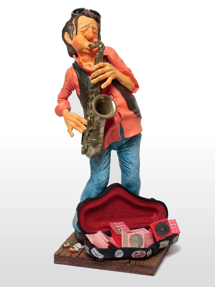 Guillermo Forchino The Saxophone Player Comical Art Sculpture