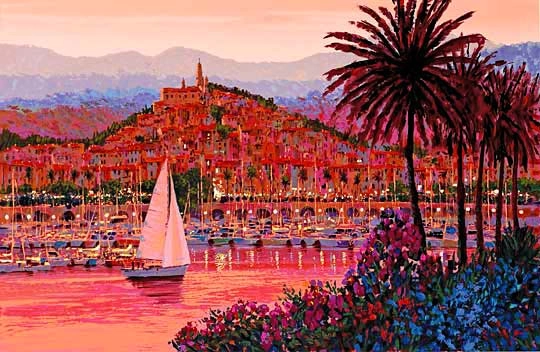Kerry Hallam Riviera Twilight Canvas 