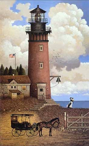 Charles Wysocki Daddy´s Coming Home ANNIVERSARY EDITION Giclee On Canvas