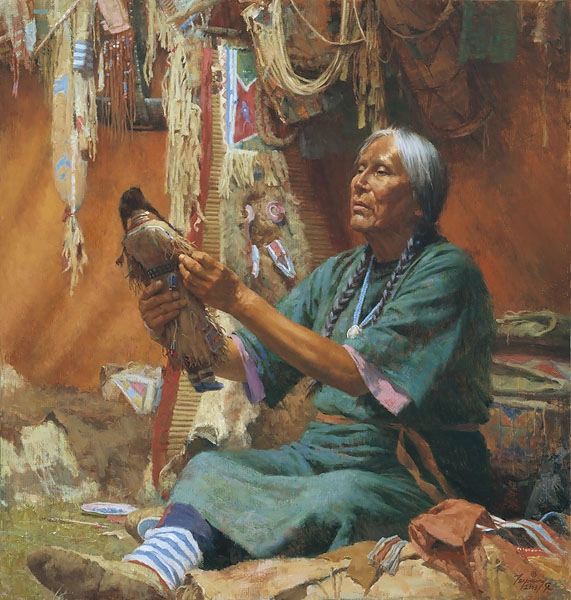 Howard Terpning NEW DOLL FOR MY GRANDMOTHER Giclee On Canvas Artist Proof