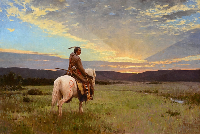 Z.S.  Liang Lone Rider, Milk River Valley Giclee On Canvas