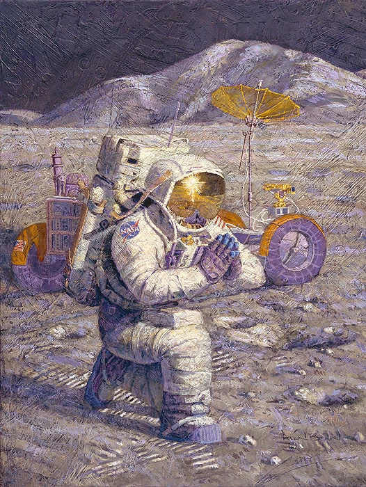 Alan Bean We Came in Peace for All Mankind Giclee On Canvas