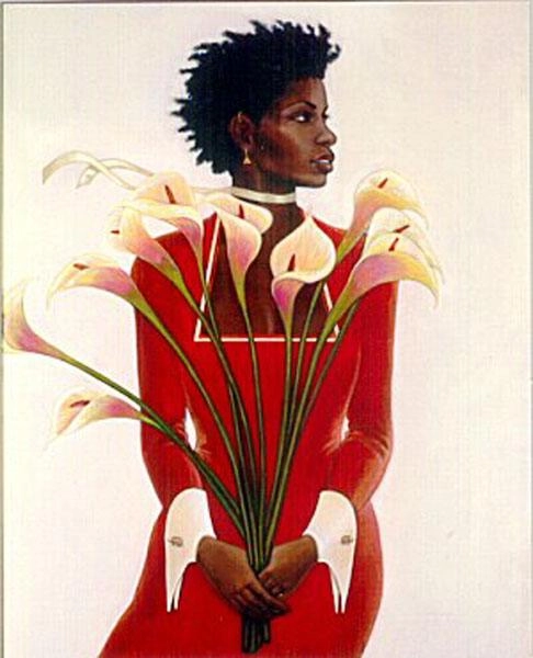 Gilbert Young Woman In Red Giclee On Canvas