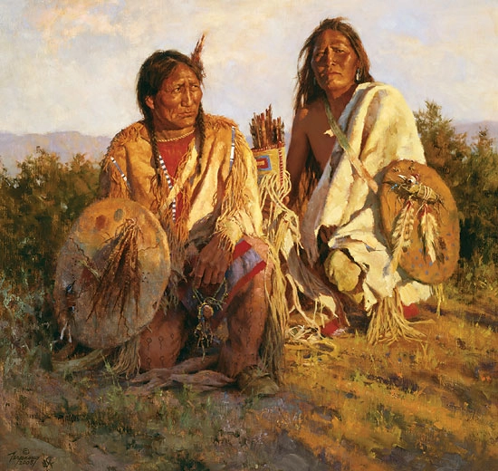 Howard Terpning Medicine Shields of the Blackfoot Canvas