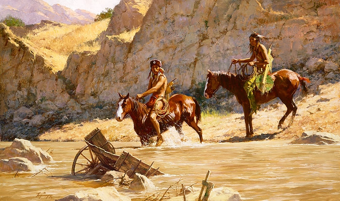 Howard Terpning The Rivers Gift Master Works Edition On Canvas