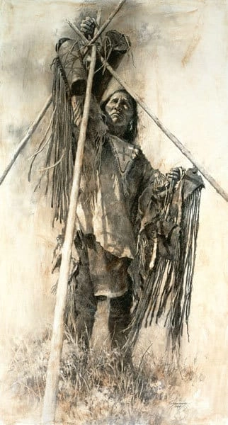 Howard Terpning Guarding the Lodge Giclee On Paper