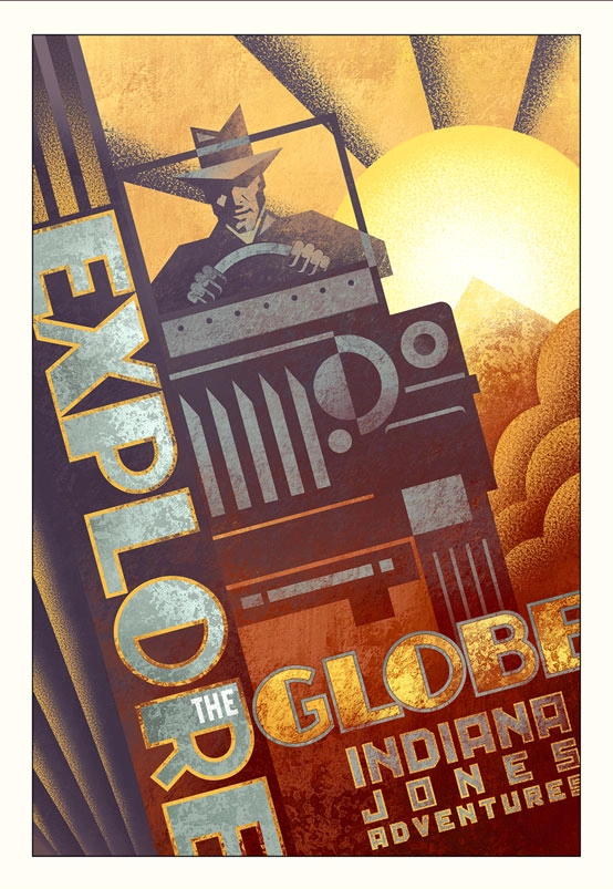 Mike Kungl Explore the Globe From Indiana Jones Giclee On Canvas