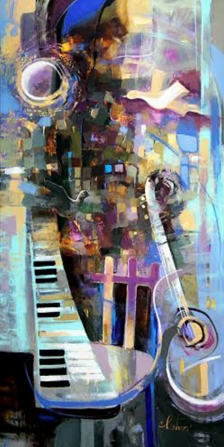 Irene Sheri Four Elements: Water Hand-Embellished Giclee on Canvas