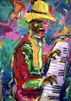 Ted Ellis Piano Man Giclee On Paper