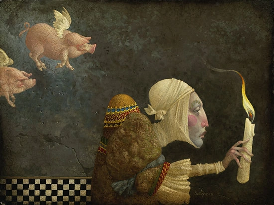 James Christensen If Pigs Could Fly Artist Proof Canvas 