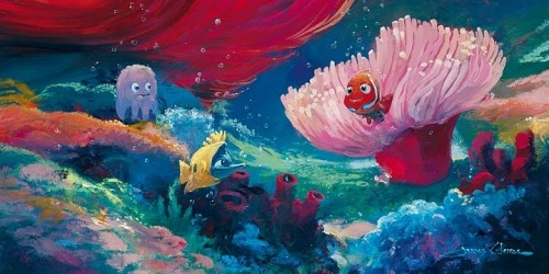 James Coleman Come Out and Play - From Disney Finding Nemo Hand-Embellished Giclee on Canvas