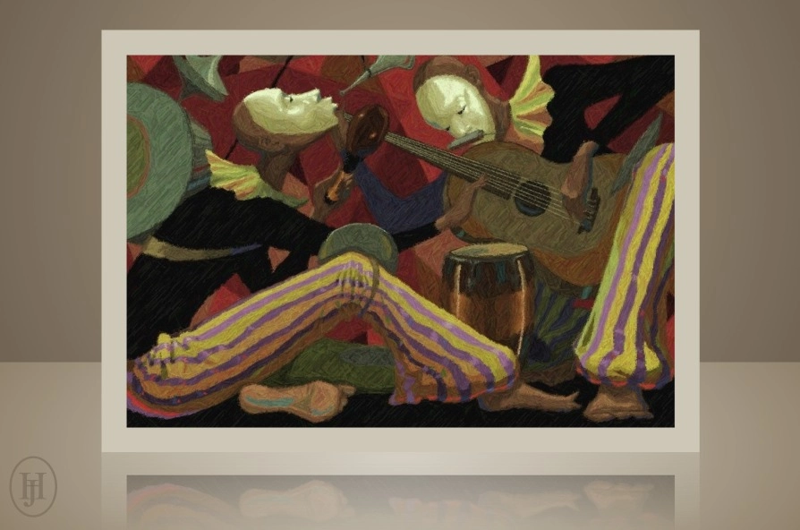 John Holyfield ENTERTAINERS - TWO MAN BAND REMARQUE Giclee On Paper