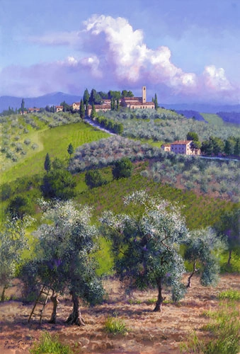 June Carey Oil Trees of Chianti Canvas