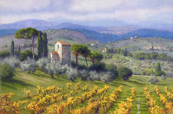 June Carey Above Florence Master Works Edition On Canvas