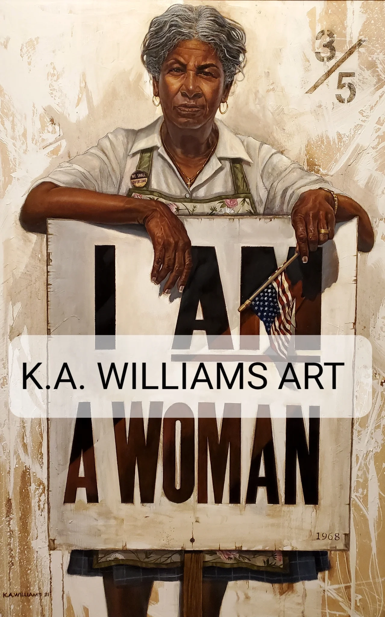 Kevin Williams (WAK) I Am A Woman Hand-Embellished Giclee on Canvas