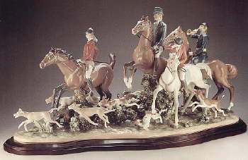 Lladro Fox Hunt Porcelain Figurine