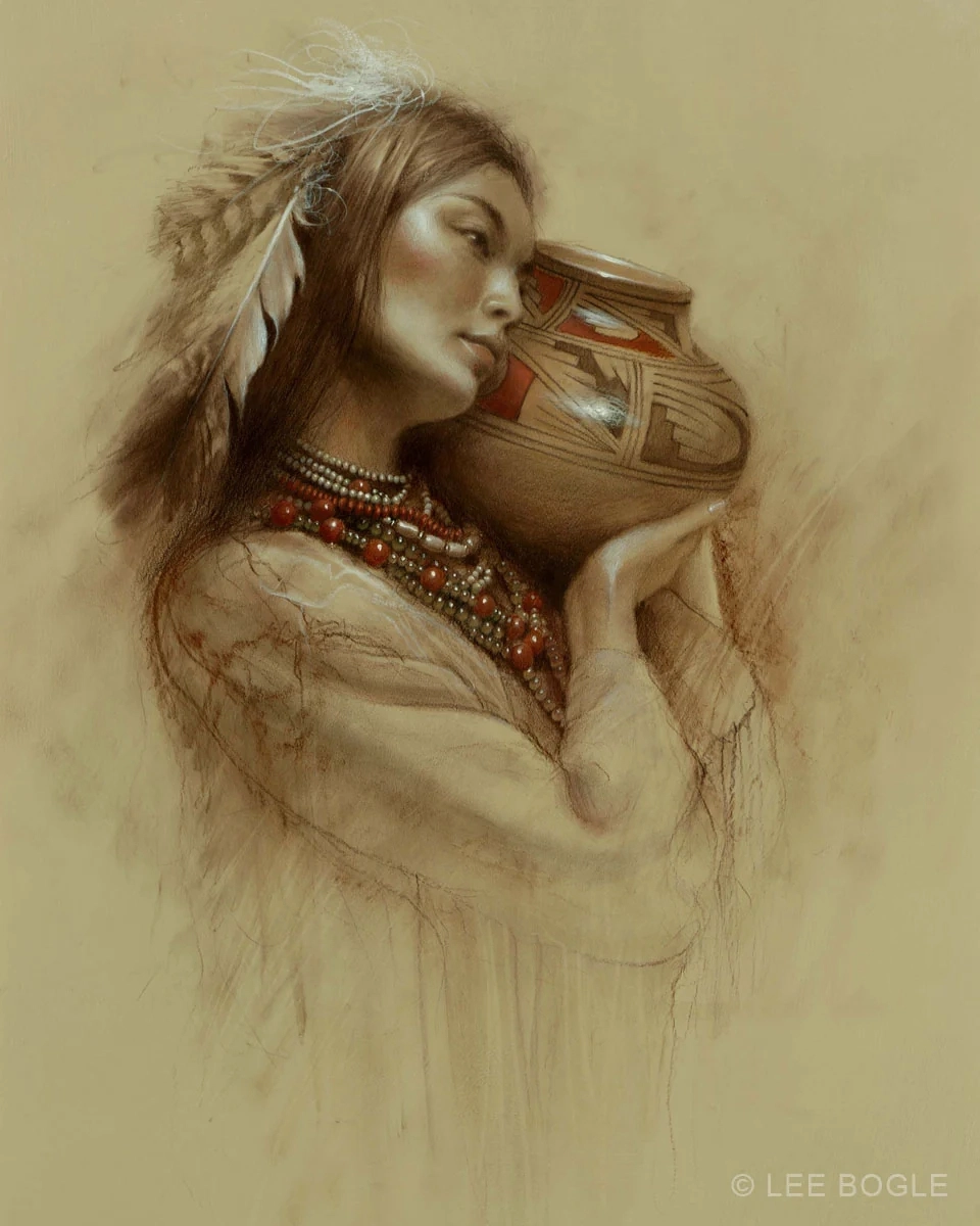 Lee Bogle Maiden with Pot Giclee On Canvas