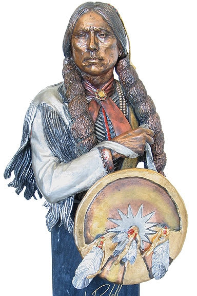 Christopher Pardell Defiant Comanche - Chief Quanah Parker Mixed Media Sculpture