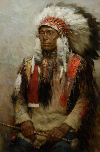 Z.S.  Liang Lakota Warrior SMALLWORK EDITION ON Canvas