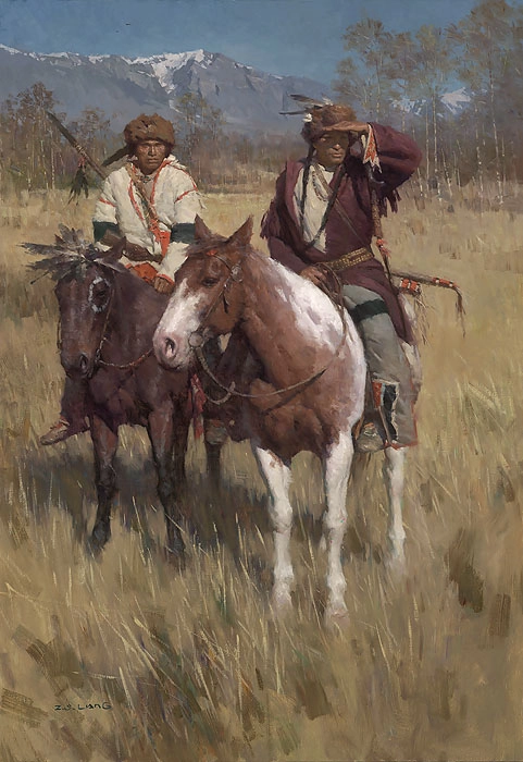 Z.S.  Liang The Buffalo Scouts Giclee On Canvas