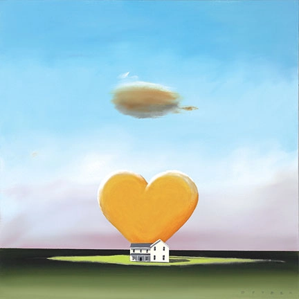 Robert Deyber Home Is Where The Heart Is hand-crafted stone lithograph