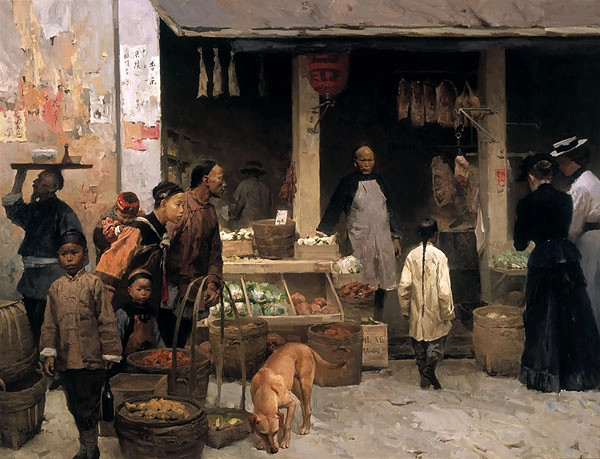 Mian Situ Chinatown Market San Francisco 1878 Canvas