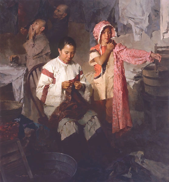 Mian Situ The Calico Dress Family Laundry 1906 Canvas
