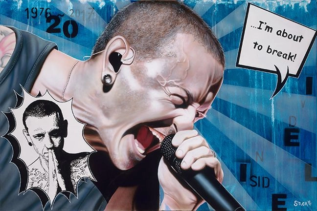 Stickman I'm About To Break - Chester Bennington/Linkin Park Giclee On Canvas