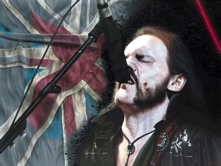 Stickman Hey Babe Don't Act So Scared - Lemmy Kilmister -Giclee On Canvas Artist Proof Hand Embellished