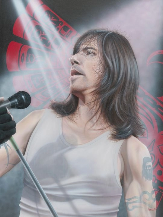 Stickman With the Birds I'll Share This Lonely View - Anthony Kiedis - Red Hot Chili Peppers -Giclee On Canvas Artist Proof Hand Embellished