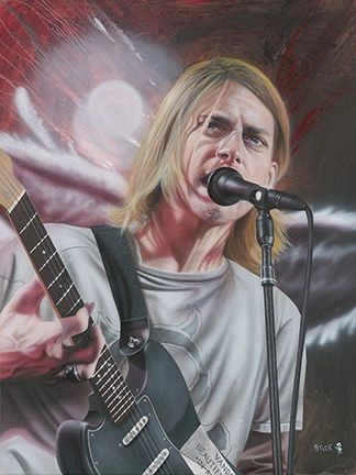 Stickman Entertain Us - Kurt Cobain Giclee On Canvas