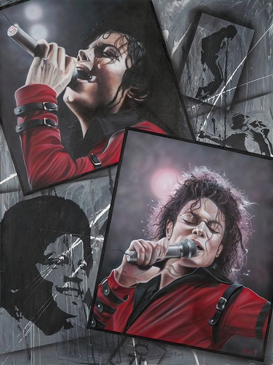 Stickman The Way You Make Me Feel - Michael Jackson -Giclee On Canvas Artist Proof Hand Embellished