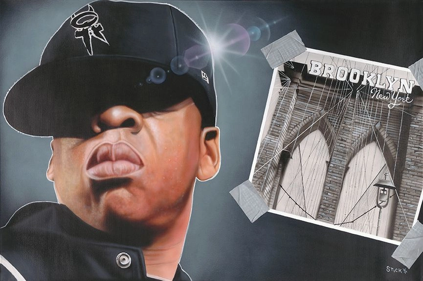 Stickman From Marcy To Madison Square - Jay-Z Giclee On Canvas