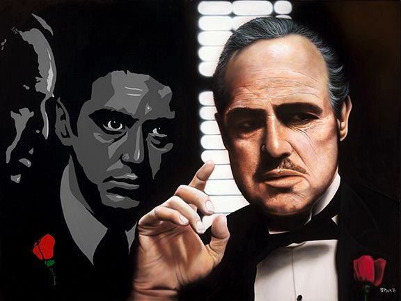 Stickman Offer You Can't Refuse - The Godfather Giclee On Canvas