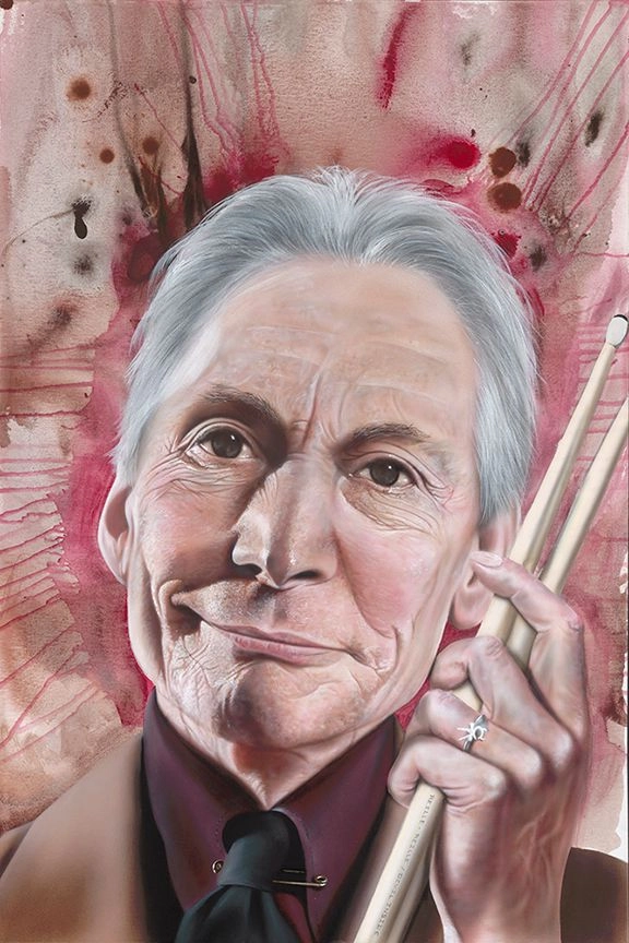 Stickman What's Puzzlin' You is the Nature of My Game - Charlie Watts -Giclee On Canvas Artist Proof Hand Embellished