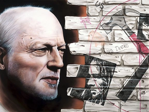 Stickman I Have Seen the Writing On the Wall - David Gilmour - Pink Floyd -Giclee On Canvas Artist Proof Hand Embellished