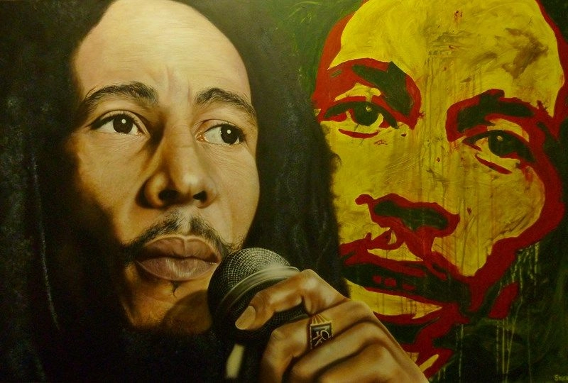 Stickman These Songs of Freedom - Bob Marley -Giclee On Canvas Artist Proof Hand Embellished