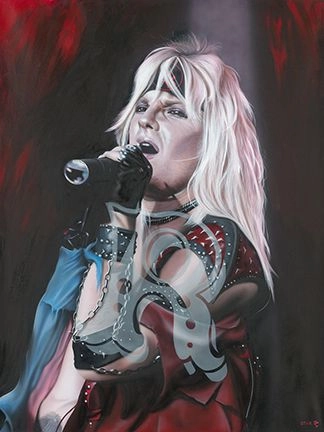 Stickman He's The Wolf Screaming Lonely in The Night Vince Neil of Motley Crue Giclee On Canvas