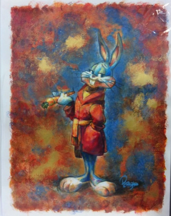 Mike Peraza Bourgeoisie Bunny Water Color On Gouache Paper