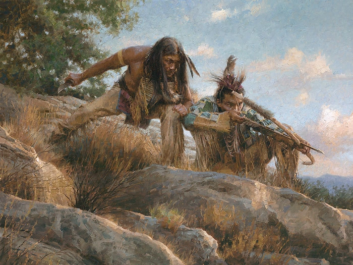 Morgan Weistling Lakota Hunters Artist Proof Canvas