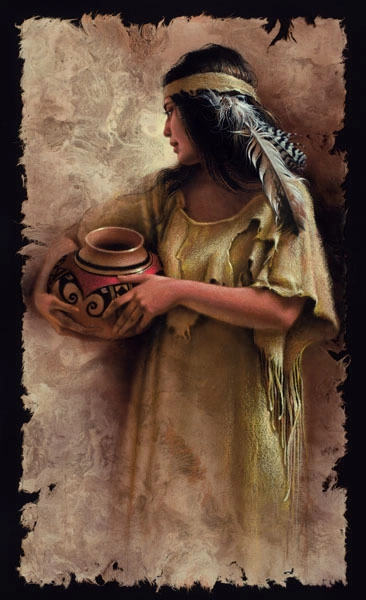 Lee Bogle Maiden With Clay Pot Giclee On Canvas