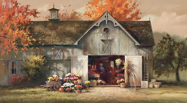 Paul Landry Autumn Barn Canvas