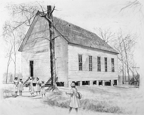 Robert Jackson Church School House Graphite Pencil on Paper Original Art