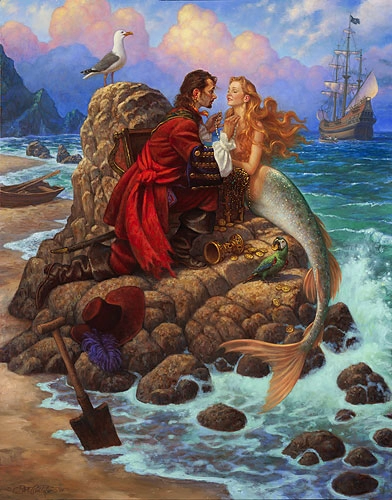 Scott Gustafson The Pirate And The Mermaid Limited Edition Print 
